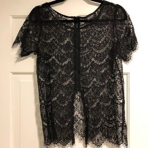 Lace short sleeve tee